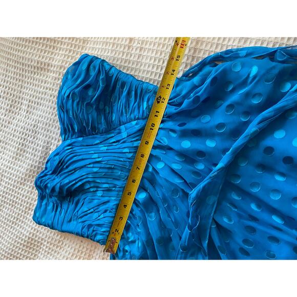 Rebecca Taylor Y2K Sweetheart Polka Dot Strapless Cocktail Blue Mini Dress 6 - Picture 5 of 14